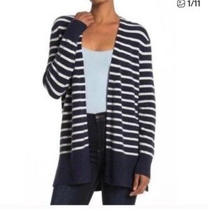 Madewell Walker Striped Open Cardigan merino wool and alpaca blend preppy XS